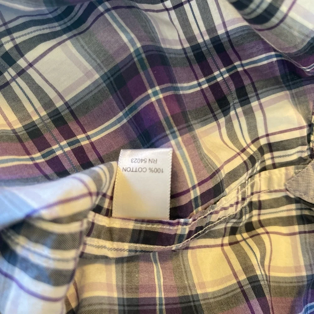 Banana Republic Men's Purple Plaid Shirt